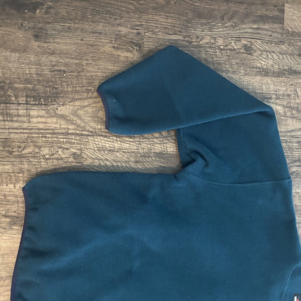 Vintage Sierra Sports Fleece Pullover Mens XL Teal Green Mock Neck Warm Layer - Picture 9 of 11